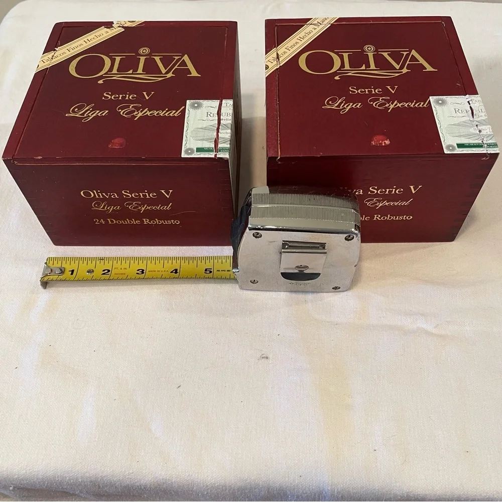 2 Oliva Series 5 Liga Especial empty cigar boxes with sliding lid